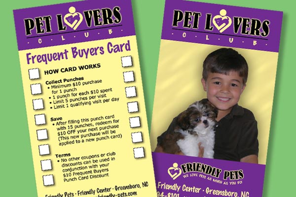 Image of Pet Lovers Card and Frequent Buyers Punch Card